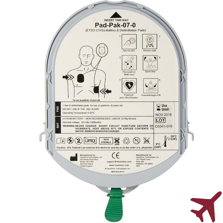 HeartSine samaritan AVIATION PAD-PAK with TSO-C142a